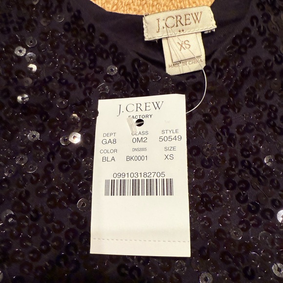 J. Crew Black Sequin Top - Picture 3 of 4